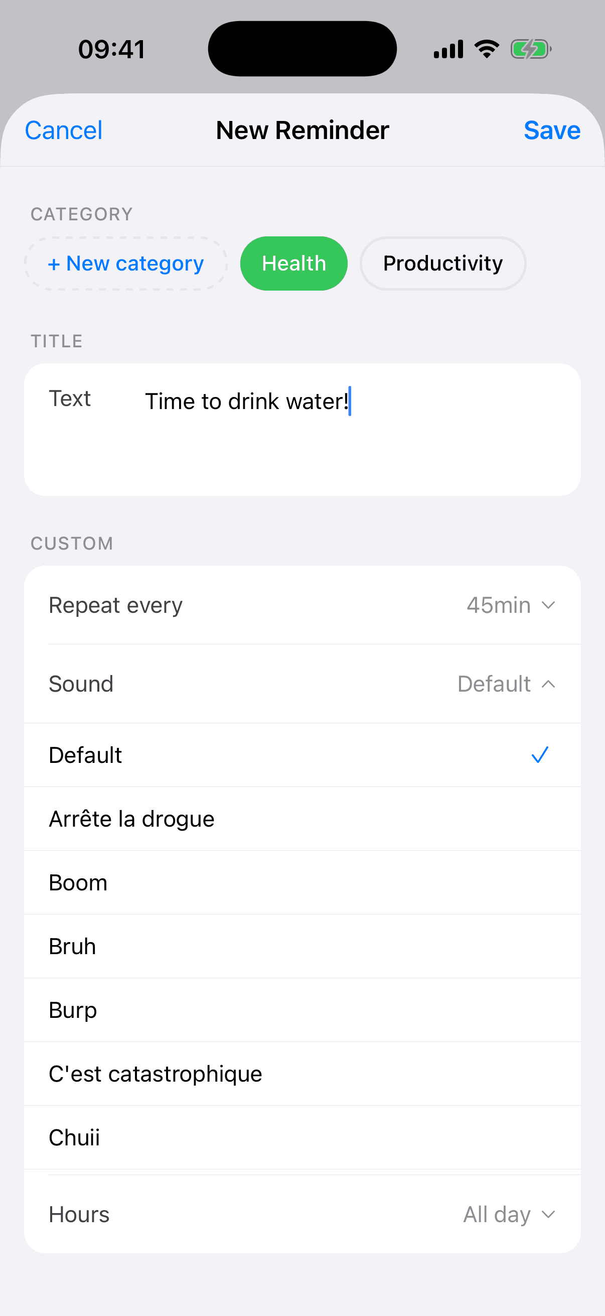 Custom notification sound picker